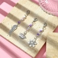 thumbnail image 4 of Flower/Crown/Wing Alloy & Glass Pendant Decorations with Alloy Lobster Claw Clasps Mixed Color 56~70mm 3pcs/set, 4 of 6