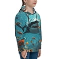thumbnail image 3 of Disketp Realistic Ocean Shark Youth Hoodie Sweatshirt for Boys Girls Kids Pullover Hooded Classic Casual Essentials Hoodie-Small, 3 of 6