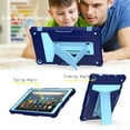 thumbnail image 3 of Dteck for Amazon Kindle Fire HD 10 inch Tablet Case 9th Generation 2019 Release 7th Generation 2017 Release with Kickstand, Heavy Duty Hybrid Rugged Shockproof Case, Navy + Blue, 3 of 4