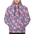 thumbnail image 4 of KLL colorful Skull flower Print Mens Hoodie Long Sleeve Casual Pullover Hooded Sweatshirt Fashion Drawstring Hoodies with Pocket-XX-Large, 4 of 6