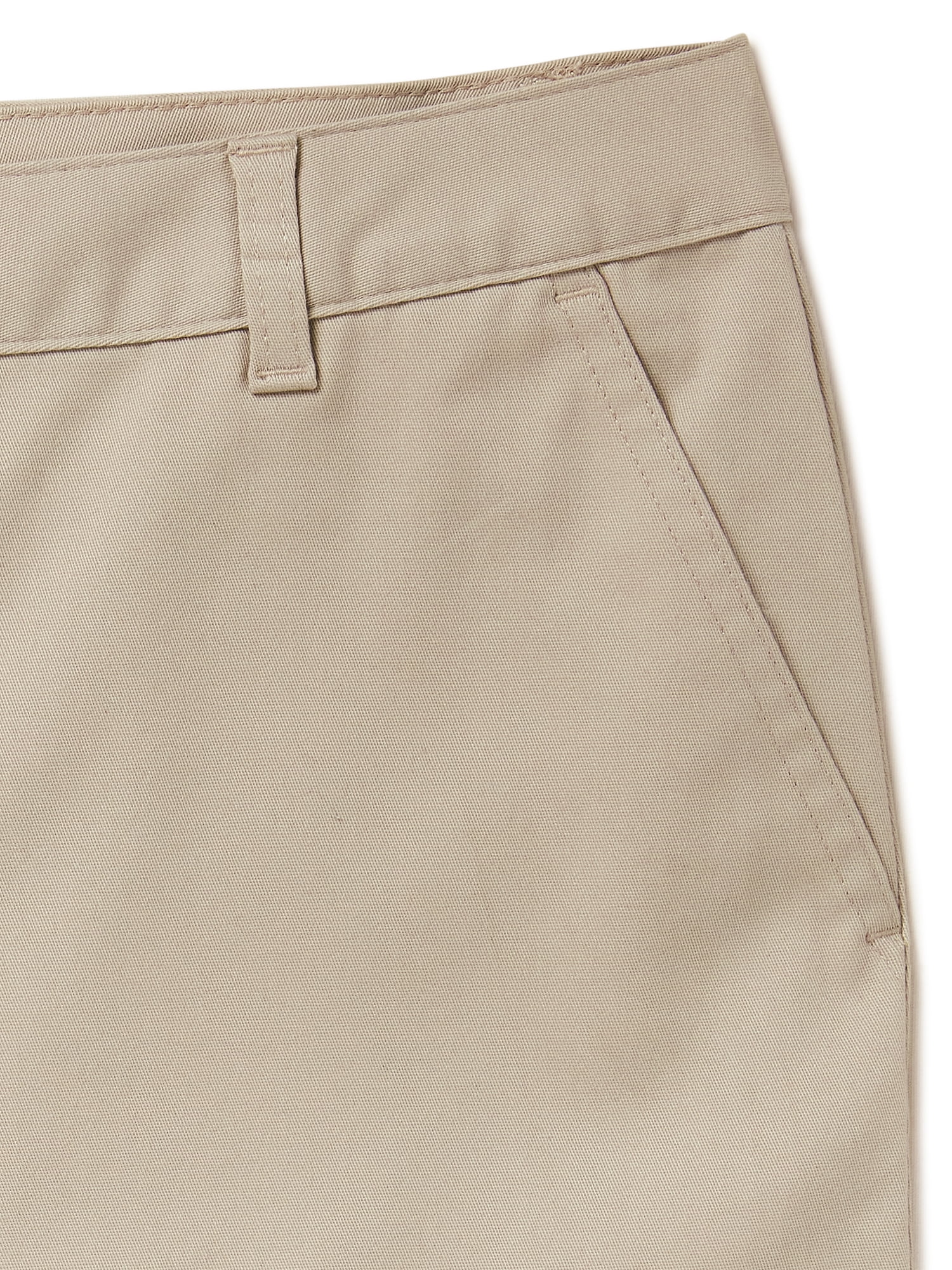 Wonder Nation Juniors School Uniform Stretch Twill Bermuda Shorts, Sizes 3-15