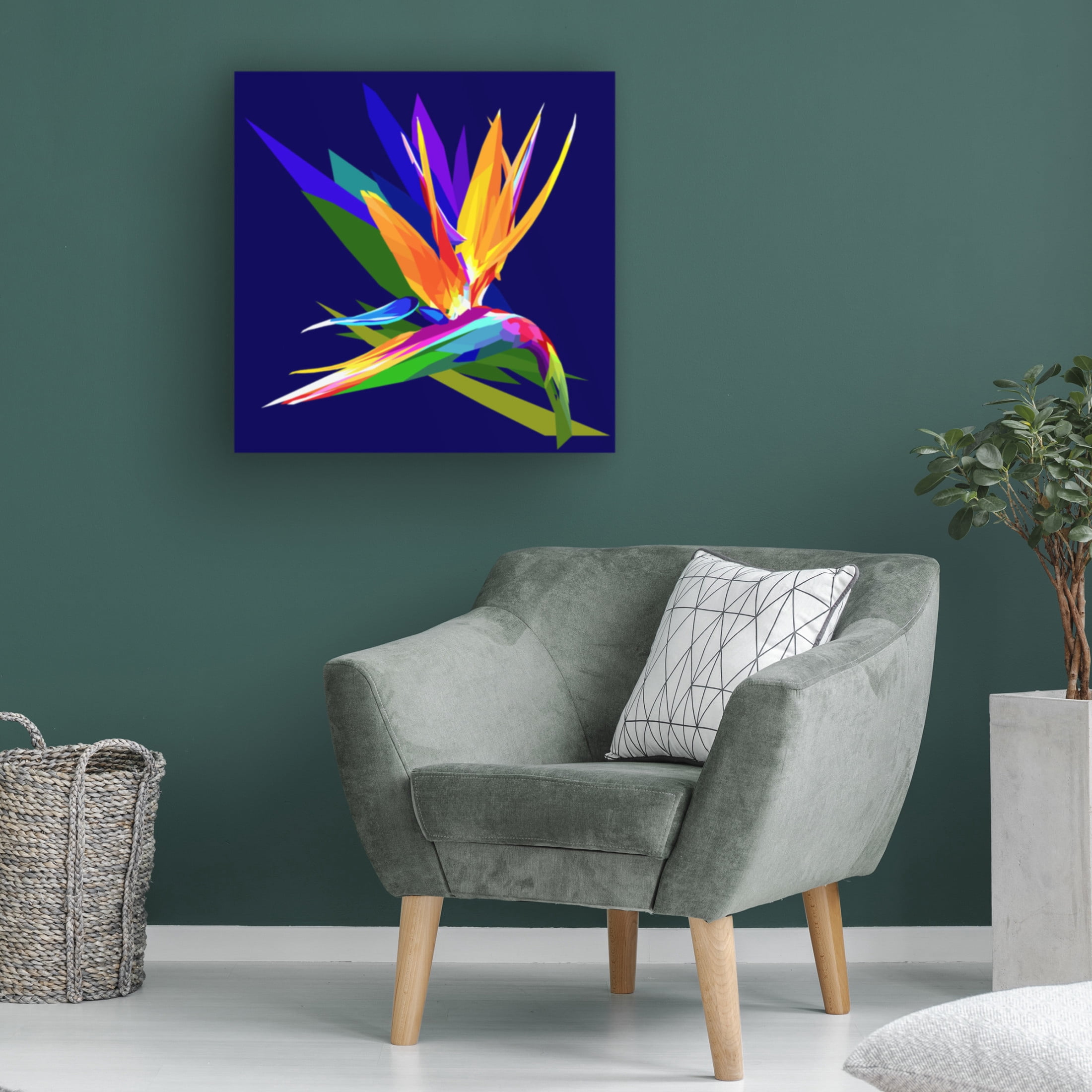 Canvas Wall Art - Surapol Pansanit 'Bird Of Paradise' Wall Art for Living Room, Bedroom, or Office Décor by Trademark Fine Art - 18 x 18 Inches