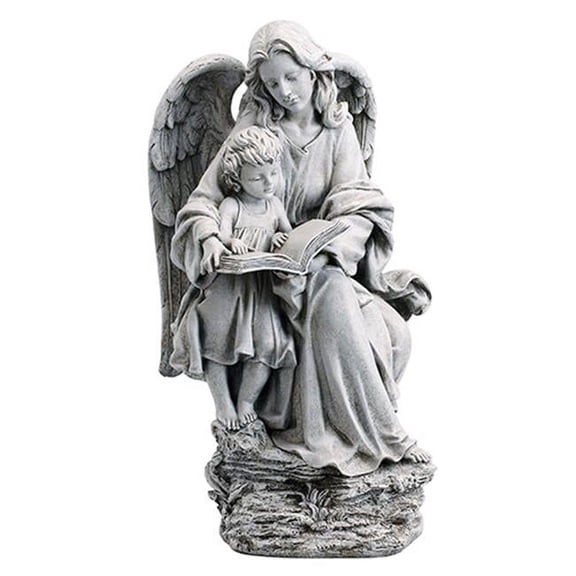 Christian Brands 19" Sitting Guardian Angel and Child Garden Statue