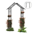 thumbnail image 3 of Metal Garden Arch with Adjustable Width W42.52''~W78.15'' Climbing Plants Support Rose Arch Outdoor Black, 3 of 5