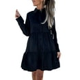 thumbnail image 3 of FASHIONWT Women Plus Size Solid Color Loose A-Line Party Shirt Dress, 3 of 4
