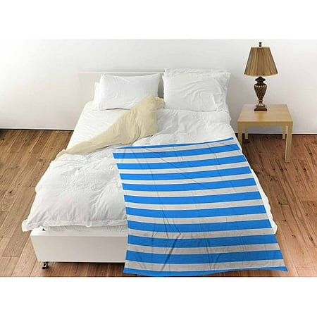 Thumbprintz Bright Stripes Robin Egg Coral Fleece Throw, 30
