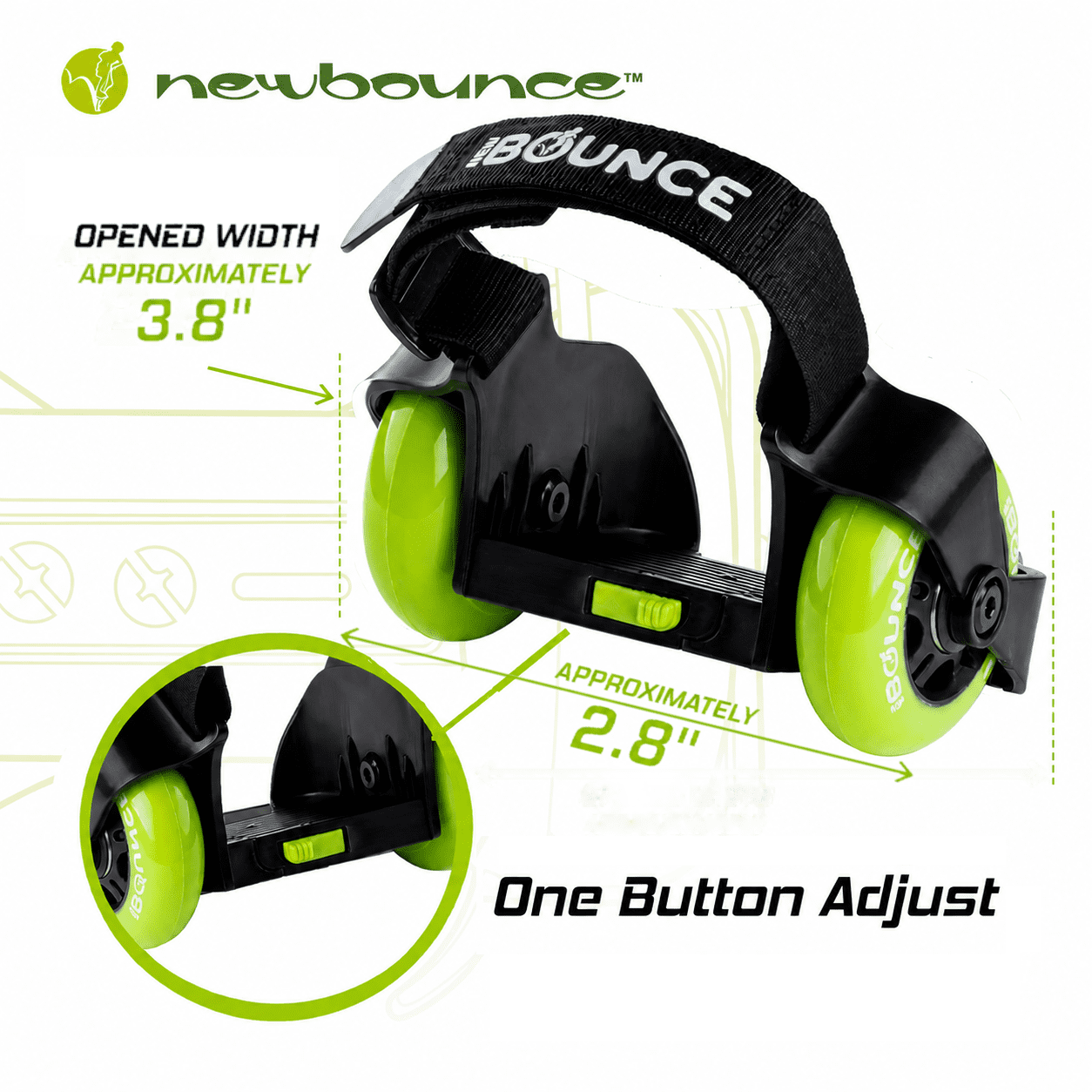 New Bounce Heelys – Adjustable Roller Shoes with Heel Wheels, One Size Fits Most, Fun Outdoor Skates, Safe Skate Shoes for Kids