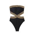 thumbnail image 1 of Bañador Milumia de una sola pieza con detalle de puntadas estilo bandeau negro, 1 of 6