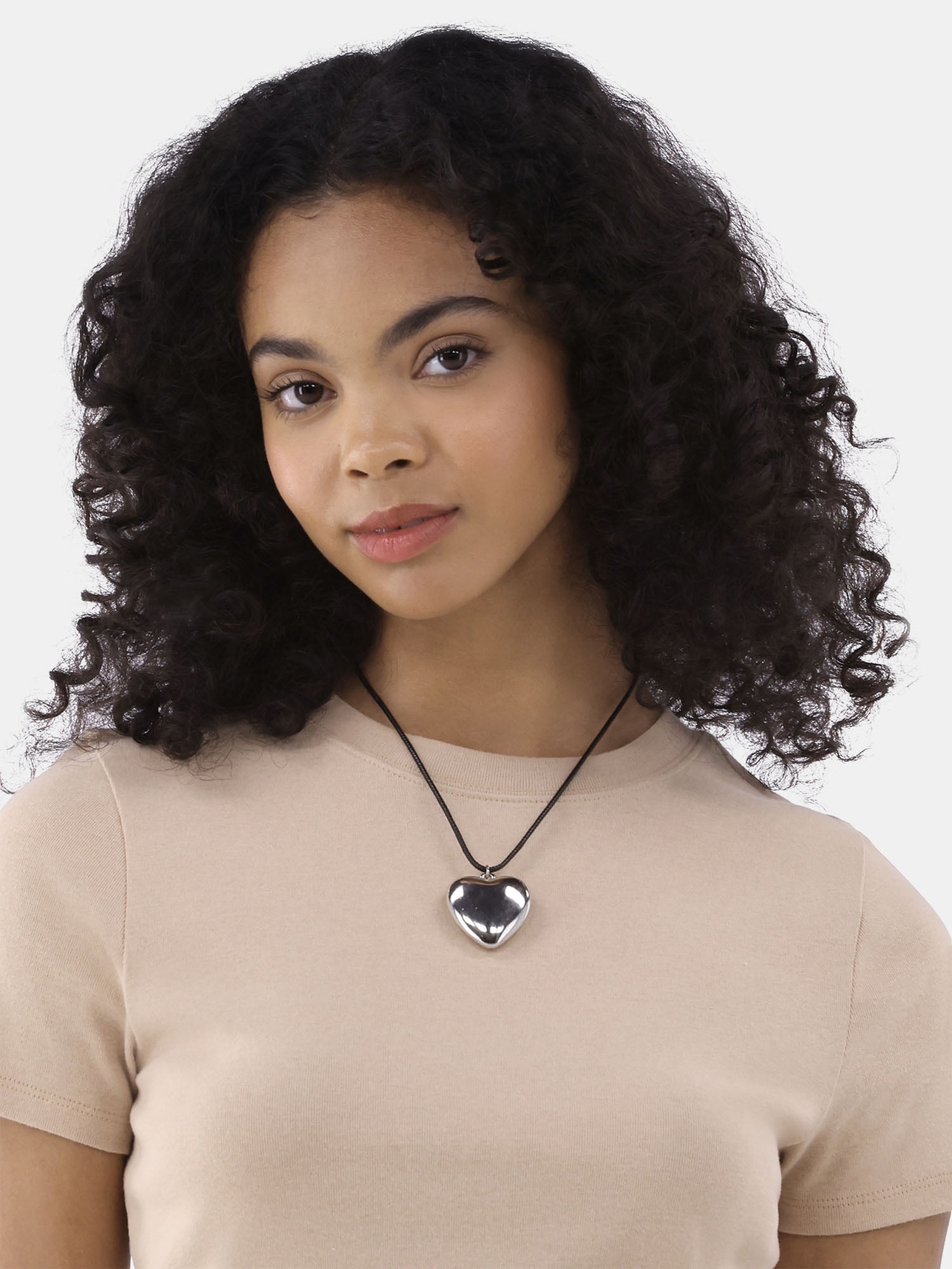 No Boundaries Puff Heart Pendant Necklace, Women’s  (图4)