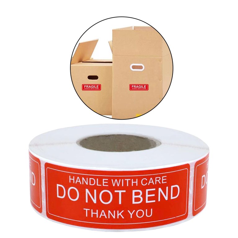 FRAGILE Handle With Care Labels with DO NOT BEND - Self adhesive Stickers