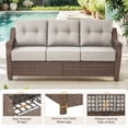 thumbnail image 4 of Planntonneo Outdoor Sofa Wicker Patio Deep Seat Couch with 6-Inch Beige Cushions, 4 of 9
