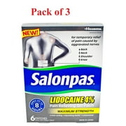 Salonpas lidocaine 3 pack pain relieving maximum strength gel patch!