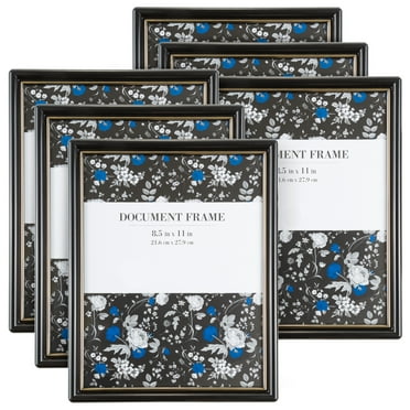 Somerset Home Set of Six 8.5x11-inch Gallery Style Photo Frames, Black