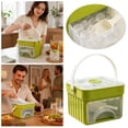 thumbnail image 2 of Portable Ice Cube Mold Tray with Lid, One-Button Quick Release Design, Double Layer 50 Grids with Handle(Green,50 Grid), 2 of 8