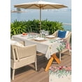 thumbnail image 4 of Outdoor Tablecloth with Umbrella Hole and Zipper, Watercolor Roses Rectangle Table Cloth 54x80 Inch Waterproof Tablecloth, Spring Flowers Leaves Butterflies Beige Picnic Table Cover for Patio Camping, 4 of 7