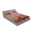 thumbnail image 2 of Ambesonne Ethnic Fitted Sheet & Pillow Sham Set, Charming Vintage Tree, Calking, Orange Mauve Taupe, 2 of 2