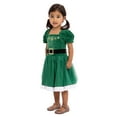 thumbnail image 4 of Holiday Time Toddler Girls Elf Velour Cosplay Dress with Puff Sleeves, Sizes 12M-5T, 4 of 6