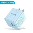thumbnail image 2 of Blue 25W Fast Wall Charger With Usb C Pd And Qc 3.0 Support For Mobile Devices Us Plug Blue, 2 of 6