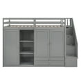 Euroco Wood Twin Loft Bed with Wardrobe, Shelf and Drawers for Kids