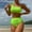 Green, variant on Babysbule Bikinis for Women Fashion Women's Summer Solid Two Piece Swimwear One Shoulder Bathing Suit Split Swimsuit Sets