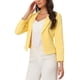 thumbnail image 4 of Blazer Chic para Mujeres Abierto Frontal para Trabajar Traje Corto de Verano Amarillo Sólido XS, 4 of 6