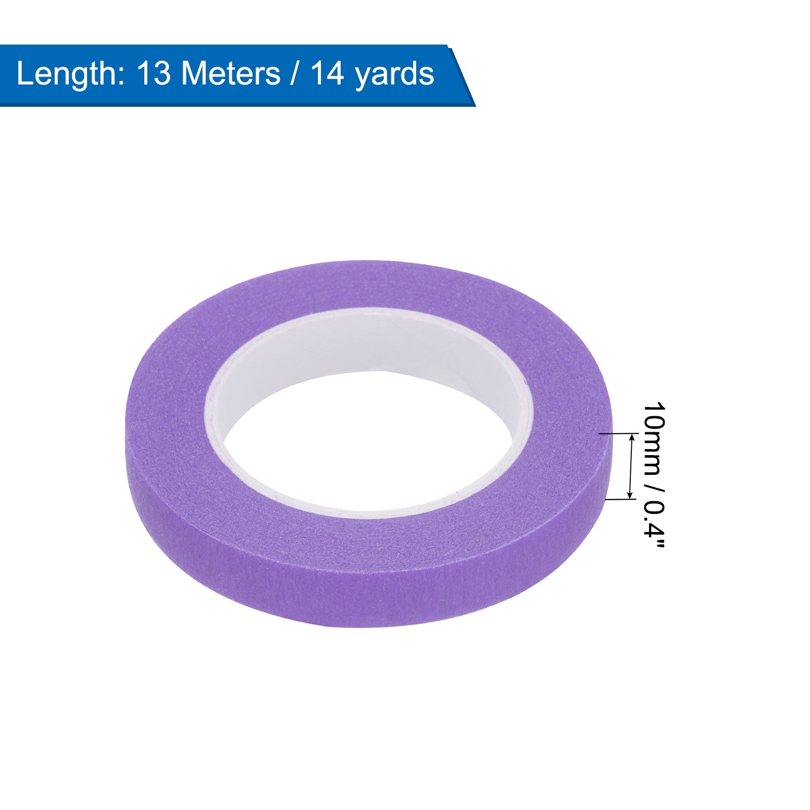 Uxcell 4Pcs 0.4 inch Wide 14 Yards Purple Masking Tape Painters Tape Rolls for Home Office