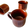 thumbnail image 3 of Nvzi Natural Solid Wooden Tea Cup Set, Elegant Japanese Jujube-Wood Coffee Mug Handcrafted Small Desk Cup With Handle (2 Pcs), 3 of 5