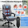thumbnail image 2 of Hoffree Massage Office Chair 400LBS Executive Office Chair Massage and Footrest Big and Tall Office Chair with Heated Lumbar Support, Ergonomic Computer Desk Chair Reclining High Back Fabric Office, 2 of 8