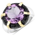 thumbnail image 1 of 7.23 Carat Genuine Amethyst and Black Spinel .925 Sterling Silver Ring QJ Model, 1 of 3
