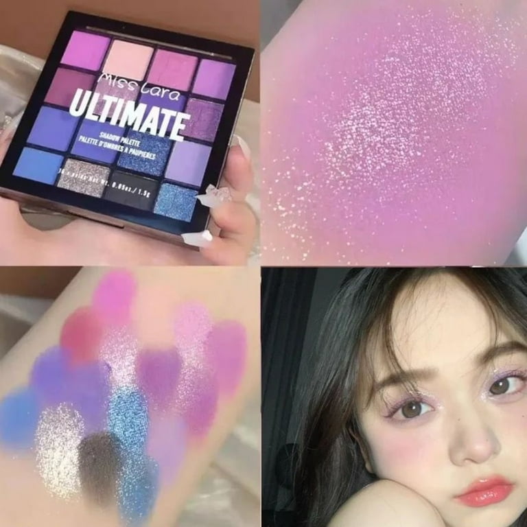 Shadow High Mild Pigmented 16 Free for Texture Palette Biplut Glitter Eyeshadow Palette Safe Product Eye Colors (Pink) Color Women Makeup Allergy Bright Ingredients