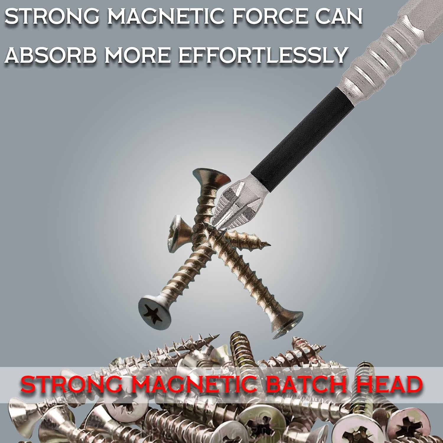 MKEUDQ-High Magnetic Drill Bit Set: K5 Impact Resistant Anti-Slip Bits, Non-Slip Alloy Steel for Impact Drivers, DIY/Pro Use (25-150mm)\u200b (12)