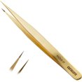 thumbnail image 1 of Curacoro Pince à Cils - Pince à Cils Professionnelle et de Précision à Pointe en Fibre pour Extensions de Cils, Pinces Multi-Formes et Usages pour le Volume, l'Isolation et les Cils Classiques (Or, Déplacez-la), 1 of 8