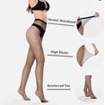 thumbnail image 3 of Women's High Waisted Tights Fishnet Stockings Black Fishnet Tights Ladies One Size, 3 of 8