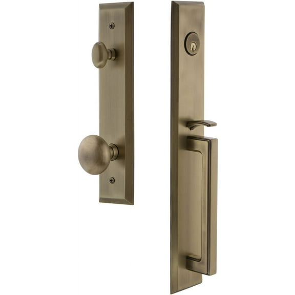 Grandeur Favdgrfav_Eset_234 Fifth Avenue Solid Brass Rose Keyed Entry Single Cylinder "D"