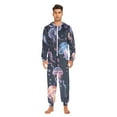 thumbnail image 2 of Jellyfish Adult Onesie Pajamas Slim Fit Christmas One Piece Suit Pjs for Women and Men Hooded Zipper, 2 of 7