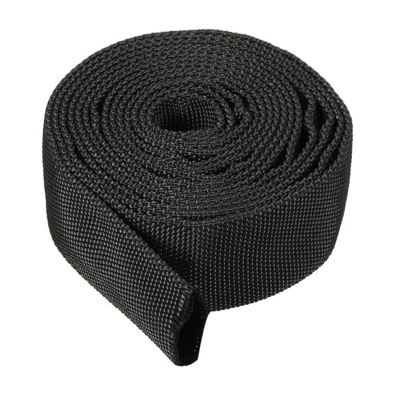 Uxcell 1.8" Dia 10FT Nylon Protective Hose Sleeve, Cable Cover Sheath Protection, Black