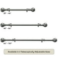 thumbnail image 6 of PowerSellerUSA Decorative Telescopic Metal Curtain Rod, 28" to 48" Contemporary Round PVC Finials, Ultra Durable Brackets 3/4" Diameter Window Drapery Rod, Iron - Spherical Finial, 6 of 6