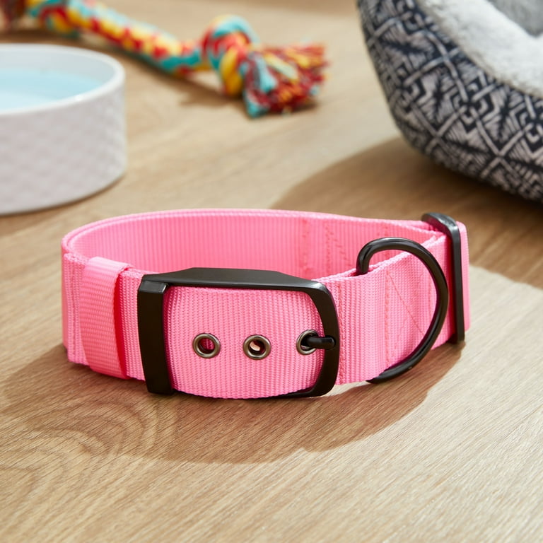 Buckle Pink Reflective Dog Collar Personalized Dog Collars