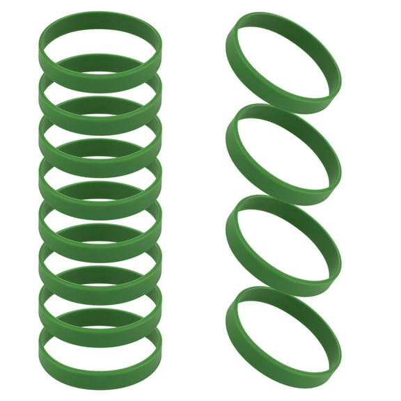 GOGO 12 PCS Silicone Wristbands for Kids, Rubber Bracelets - Forest Green