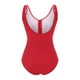 thumbnail image 3 of Gibobby Trajes de Baño Mujer Traje de baño de color sólido para mujer Traje de baño acolchado inalámbrico con fruncido en la parte delantera(Rojo,M), 3 of 5