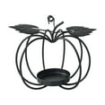 thumbnail image 2 of Pumpkin Shaped Metal Candlestick Holder Halloween Decor with Simulated Leaf for Holiday Tabletop Decoration, 2 of 6