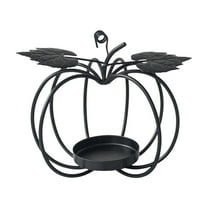 KMMYS Pumpkin-Shaped Metal Candle Holder, Halloween Decor, Unique Light and Shadow Effects, Decorative Table Ornaments, Versatile Holiday Decorations, Iron Candlestick for Home and Restaurants