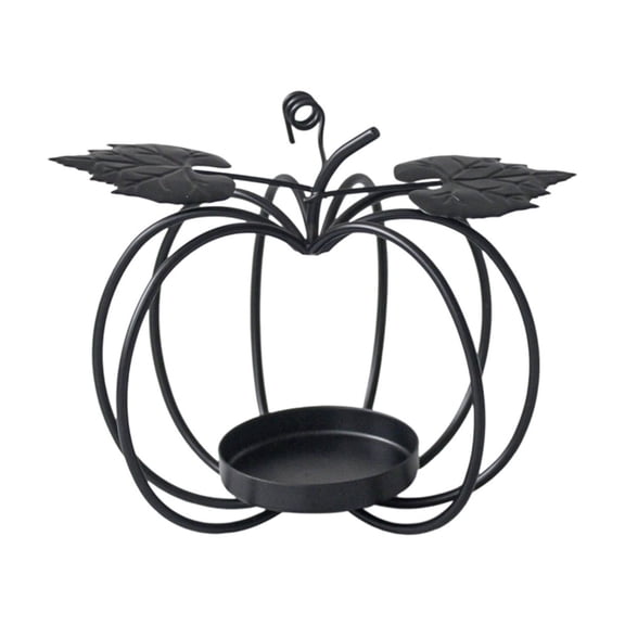Pumpkin Candle Holder Wrought Iron for Tea Light and Votive Flameless Candles Ideal for Fall, Halloween and Thanksgiving Desktop Decor for Fall Home Decor for Living Room