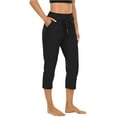 thumbnail image 1 of Womens Capri Yoga Pants Loose Workout Joggers Drawstring Sweatpants Lounge Pajama Capris Pants with Pockets, 1 of 3