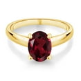 thumbnail image 2 of Gem Stone King 2.00 Ct Oval Red Rhodolite Garnet 10K Yellow Gold Ring, 2 of 4