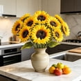 thumbnail image 4 of MMJ Artificial Flowers Sunflower Silk Bouquet Faux Yellow Bloom Stem for Living Room Office Floor Vase Farmhouse Decor, 4 of 6