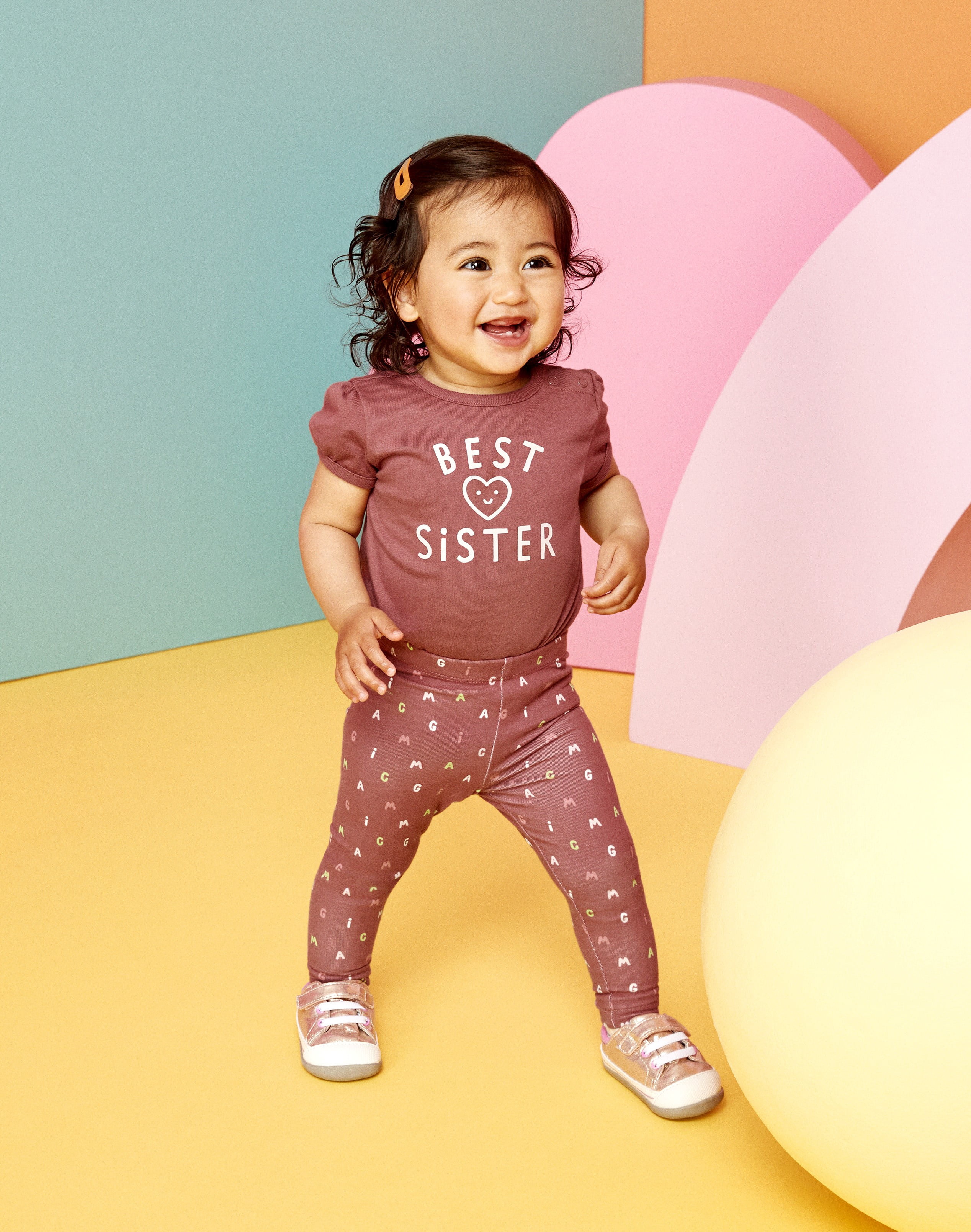 Garanimals Baby Girl Puff Short Sleeve Graphic Bodysuit, Sizes 0-24 Months
