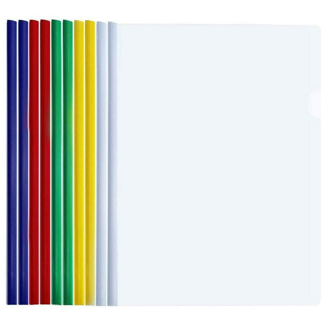 10pcs Plastic Document Folders Sliding Bar Clips File Folders for Home Office