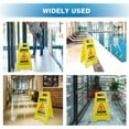 thumbnail image 4 of 2 Pack Caution Wet Floor Sign, 17.5" Height, 2lb Weight, Bright Yellow, Foldable Compliant Safety Signs for Restaurant, Bathroom, Office, 4 of 9