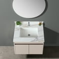 thumbnail image 4 of 31 Inch Marble Vanity Top, Bathroom Vanity Top with Undermount Rectangular Middle Sink and 4" Height Backsplash, Pre-Drilled Faucet Hole Vanity Top, Carrara white with veins, 4 of 9